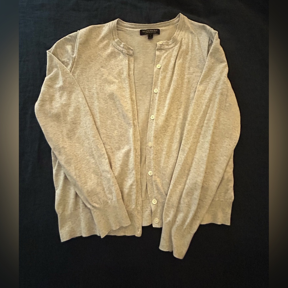 Gray Button-Up Cardigan